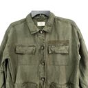 Marine layer  Jacket Womens XS Green Linen Blend Zito Chore Utility Coat Pockets Photo 2