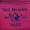 True Religion  Red Short Sleeve Graphic Logo Print Tee T Shirt M Photo 3