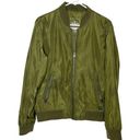 American Eagle  Army Green Nylon Bomber Jacket Photo 3