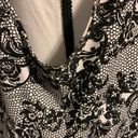 Fashion Bug Black And White Sequin Floral Top Photo 4