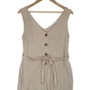 ee:some  Romper Womens S Linen Cotton Belted Sleeveless Button Front Summer Beige Photo 0