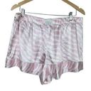 Victoria's Secret Victoria Secret Satin Pajama Shorts XL Pink White Zebra Stripe Silky Pull On New Photo 0