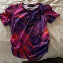 Pretty Little Thing Purple Printed Ruched Side Short Sleeve Top Photo 3