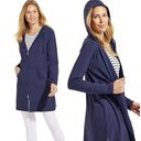 Coolibar Womens Sun Protection UPF 50+ Zip Up Cabana Long Hoodie Size M Navy Blue Size M Photo 1