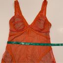 None Seduction’s Lace Bodycon Orange Dress Size Medium Photo 8