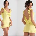 House Of CB ‘Tink’ Buttercup Satin Ruffle Mini Dress NWOT size M Photo 1