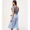 The Loft "" GRAY & LIGHT BLUE SATIN SKIRT SURPLICE BACK BLOUSON DRESS SZE: XS NWT $80 Photo 1