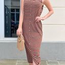 Boutique NWT Brown Striped Neutral Day Dress Summer Dress  Photo 0