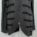 LA Made New  Striped Cardigan Sweater Cotton Rounded Hem Hook Closure Photo 3