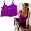 Free People NEW!  Movement GOOD KARMA XS/S Ruched Cropped Tank Top VIVID VIOLET Photo 1