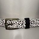 Gap  Genuine Leather Calf Hair Brown & White Belt Animal Print Women’s Size M Photo 0