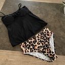 Beachsissi Women Tankini Swimsuit Twist Front Leopard Print 2 Piece Bathing Suit Photo 5