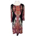 Tiana B . Women's Multicolor 3/4 Sleeve Round Neck Stretch Shift Dress Size M Photo 1