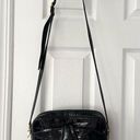 Sondra Roberts  Vintage Black Leather Croc Embossed Rectangular Box Crossbody Bag Photo 0