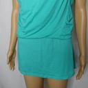 Garnet Hill  Teal Scoop Neck Drop Waist Blouse Top Photo 2