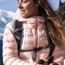 Columbia  Women's M Pebble Peak Down Hooded Puffer Jacket Outdoors Hiking Omni Photo 0