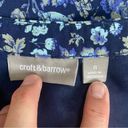 Croft & Barrow  Blue Floral Womens Size 6 Short Sleeve Empire Waist Midi Dress Photo 13