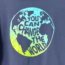 Modern Lux You Can Change the World Navy Crewneck Sweatshirt Photo 3