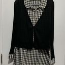 One Piece  gingham button up dress with cardigan Photo 0