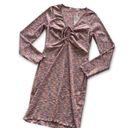 l*space Lisa Says Gah Lotta Berry Pink Long Sleeve Ribbed  Dye Mini Bodycon Dress Photo 1