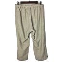 Soft Surroundings  Petite Tan Cropped Button Side Elastic Waist Cotton Pants M Photo 1