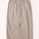 Abercrombie & Fitch  NWT Vegan Leather MIDI Skirt Taupe Size 25 Photo 0