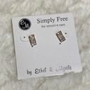 The Bar Ethel & Myrtle Simply Free Gold Tone Rhinestone Stud Pierced Earrings Photo 3