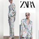 ZARA  Floral Printed Satin Trousers NWT Photo 1