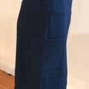 Brooks Brothers  Navy Blue Big Pockets Skirt Zipper Back SZ 8 Split In F… Photo 2