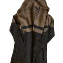 Vince  colorblock wool/cashmere blend drape-front hooded sweater coat Photo 1