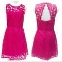 Laundry by Shelli Segal Laundry Shelli Segal Lace Cutout Dress Pink Scalloped Hem Fuschia Back Cutout 8 Photo 1