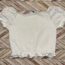 Cute Size Large Coquette White Stretch Crop Top Photo 3