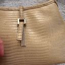 Nine West Vintage Champagne Tan/Gold Faux Leather Croc Embossed Mini Shoulder/Tote Bag Photo 4