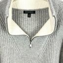 Banana Republic  Oversized Half Zip Sweater Cashmere Blend Heather Gray Medium Photo 11