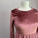 Pink Blush Maeve Pink Velvet Crewneck Modest Maxi Dress Medium Photo 3