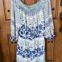 Anthropologie  Clemente Off the Shoulder Romper in Blue Size Large Photo 2