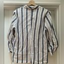 Laundry by Shelli Segal Stripe Scrunched Sleeve Linen Blend Blazer - Size M -  Photo 3