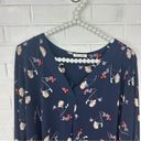 Stitch Fix  Beacon Navy Blue Floral Print Tab Sleeve Stretchy Top Size 1X Photo 2