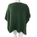 J.Jill  Womens One Size Poncho Sweater Green Front Pockets Tunic Length Rib Knit Photo 6