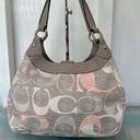 Coach  Soho Optic Signature Linen Multicolor Gray Tri-Compartment Hobo Bag NWOT Photo 4