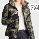 SAM. Medium Camo Jacket Puffer Down Bomber Freestyle Zip Quilted Green Brown Tan Photo 2