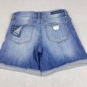 Rock & Republic  Jean Shorts 8 Blue Distressed Embellished Pocket Cuffed Photo 1