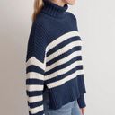 Madewell  Wide Rib Turtleneck Sweater Navy and White Striped Women’s size medium Photo 10