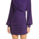 Harper Ronny Kobo  Ruched Mini Dress with Balloon Sleeves Purple Eggplant S NWT Photo 12