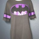 DC Comics Batman graphic logo T Shirt size XL (15/17) black purple varsity top Photo 8