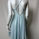 Guess Sheer Baby Blue White Pinstripe Spaghetti Strap Sun Dress Photo 15