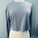 Halara  Long Sleeve Cropped Dropped Shoulder Sports Top Baby Blue Small HT29 Photo 5