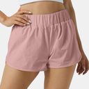 Halara NWT  High Waisted Dolphin Hem Casual Shorts 2" Pink Size Small S NEW Photo 0