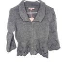 Krass&co Hekla &  Peplum Bobble Knit Sweater Gray Wool Cardigan Women's Medium Italy Photo 3