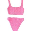 Naked Wardrobe NWOT  Barbie Bubblegum Pink Smocked 2 Piece Bikini sz Large Photo 7